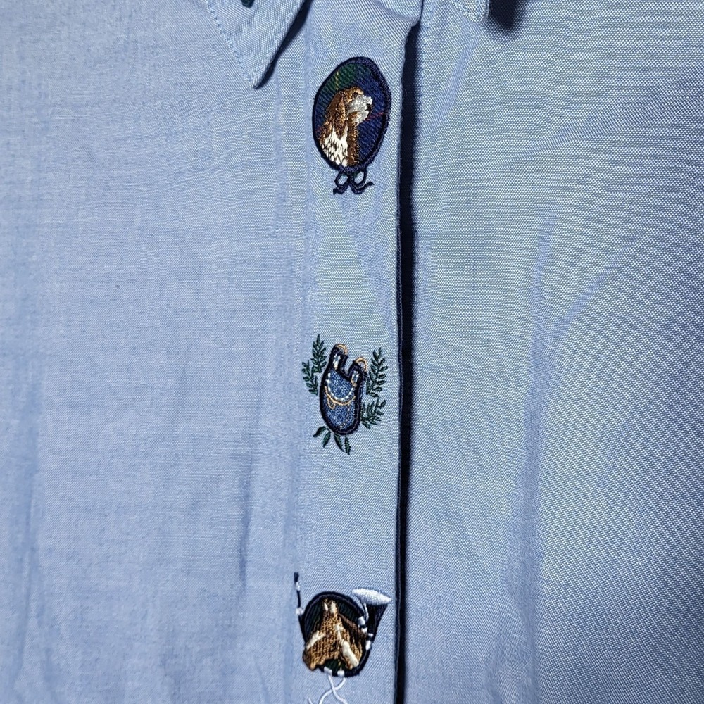 Koret Horse Embroidered Long Sleeve Large Cottagecore Vintage Grandma Equestrian - Picture 5 of 11